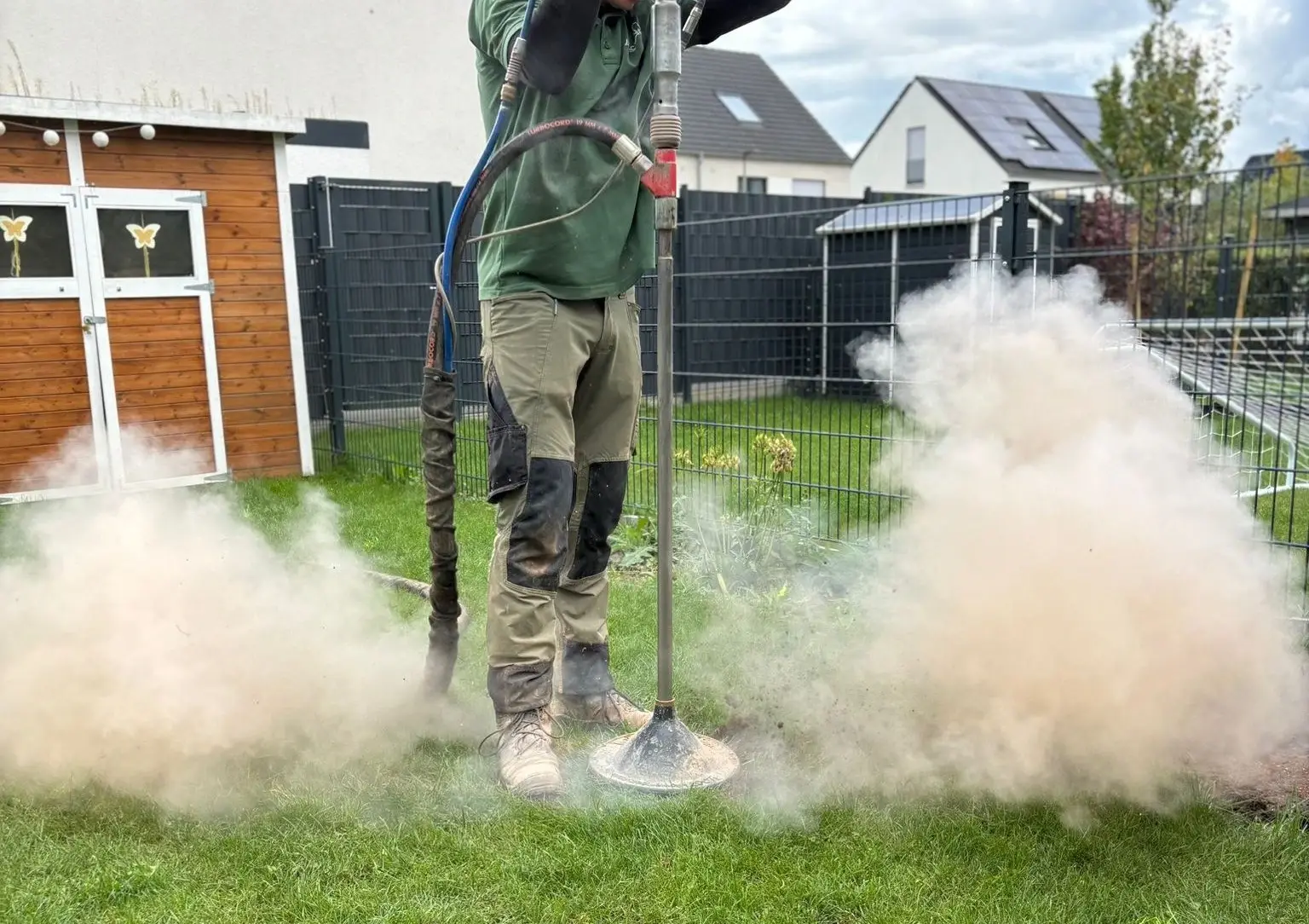 Druckluft-Bodenbelüftung im Einsatz